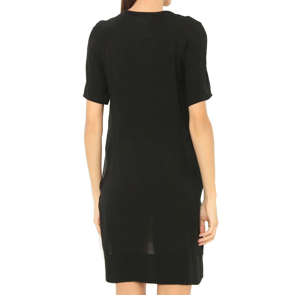 Black Silk Casual Dress - ventzia