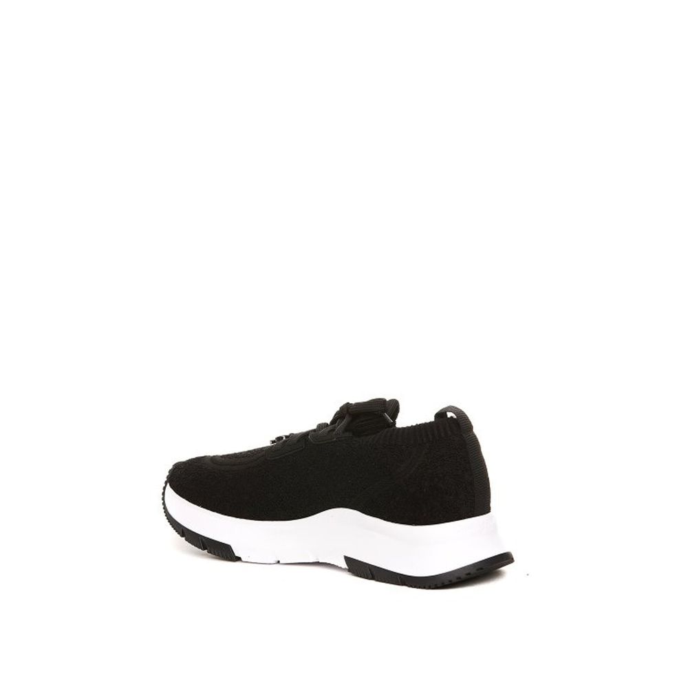 Black Fabric Athletic Sneakers - ventzia