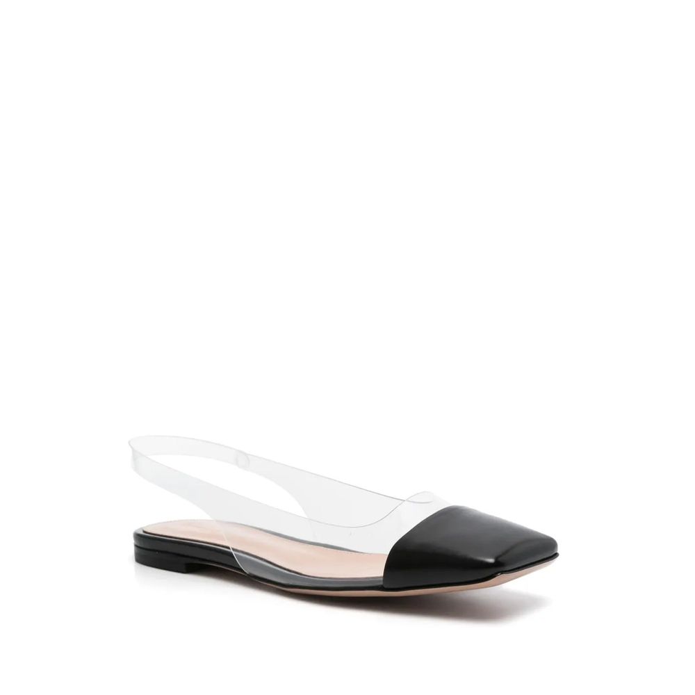 Black Plexiglass Ballet Flats - ventzia