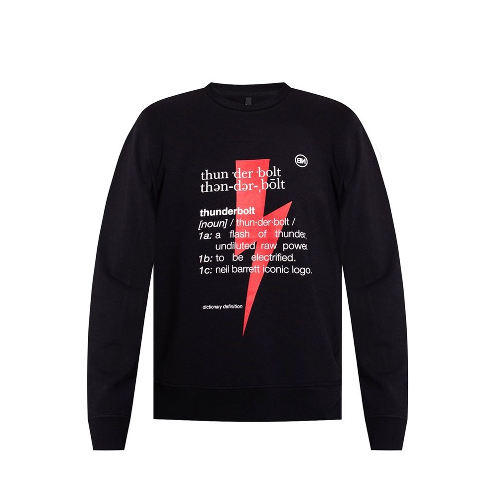 Black Cotton Sweatshirt - ventzia