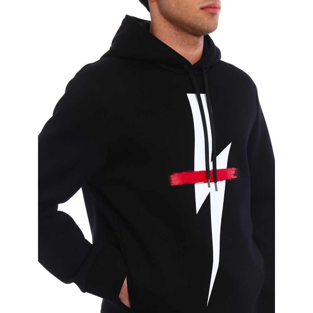 Black Cotton Sweatshirt - ventzia