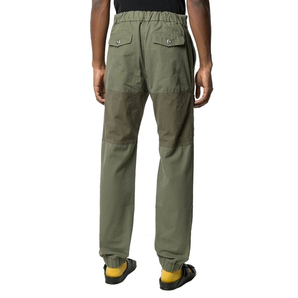 Bicolor Cotton Cargo Pants - ventzia