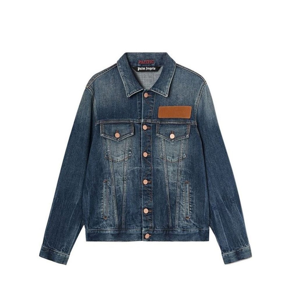 Blue Cotton Denim Jacket - ventzia