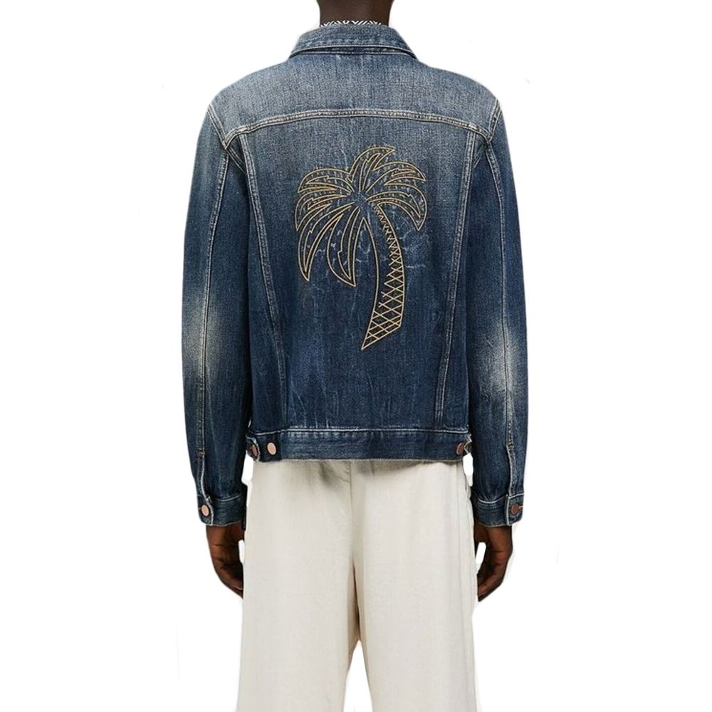 Blue Cotton Denim Jacket - ventzia