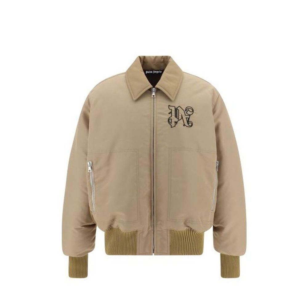 Beige Polyamide Bomber - ventzia