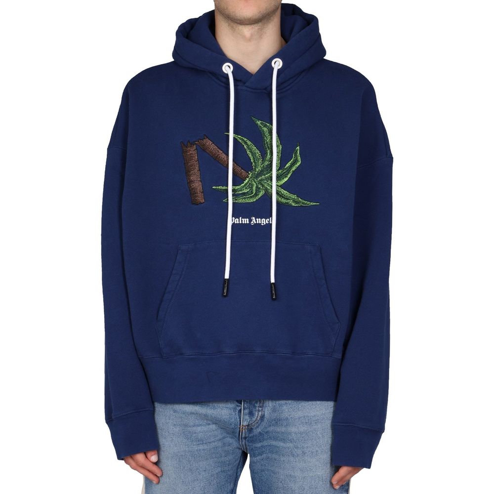 Blue Cotton Sweatshirt - ventzia