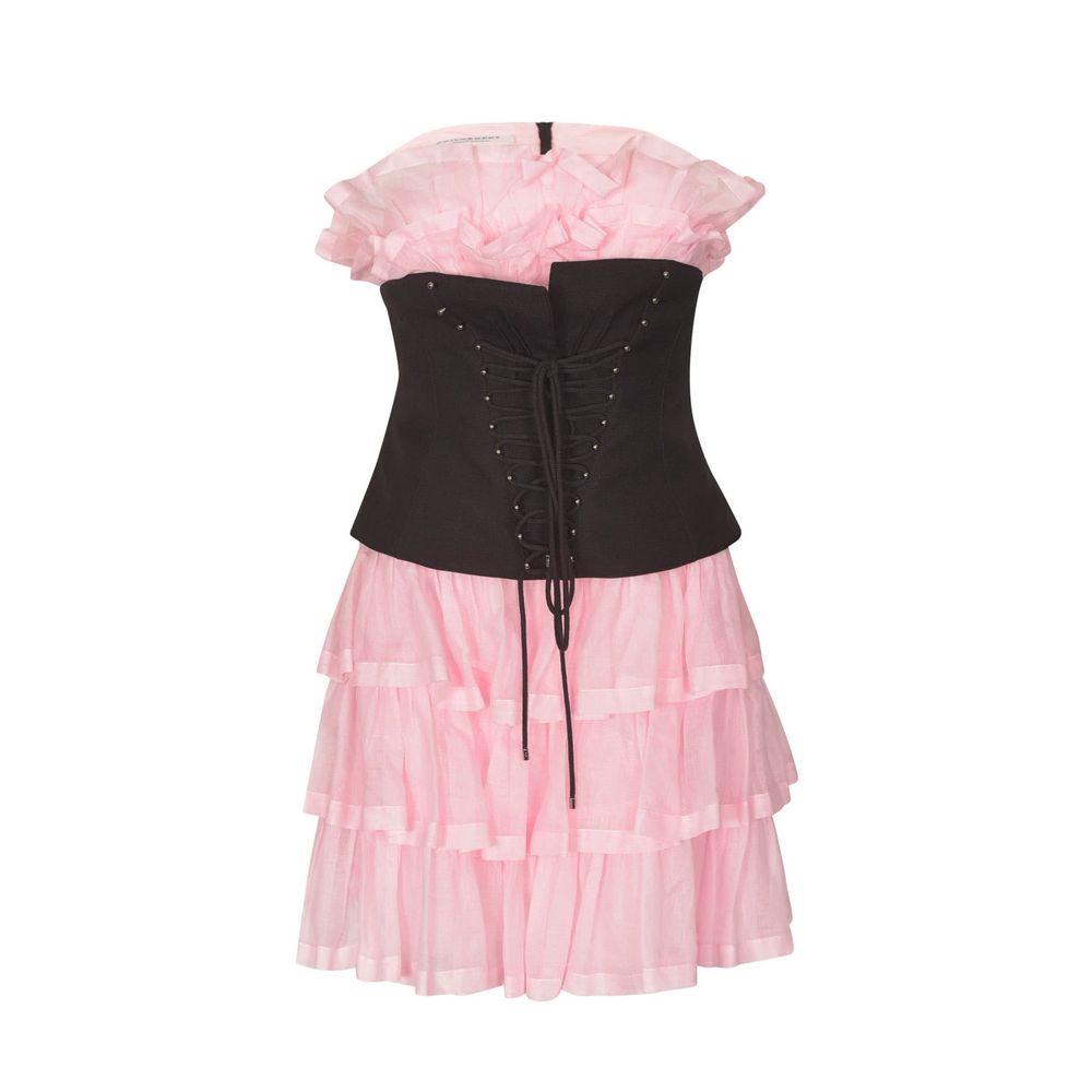 Multicolor Cotton Cocktail Dress - ventzia