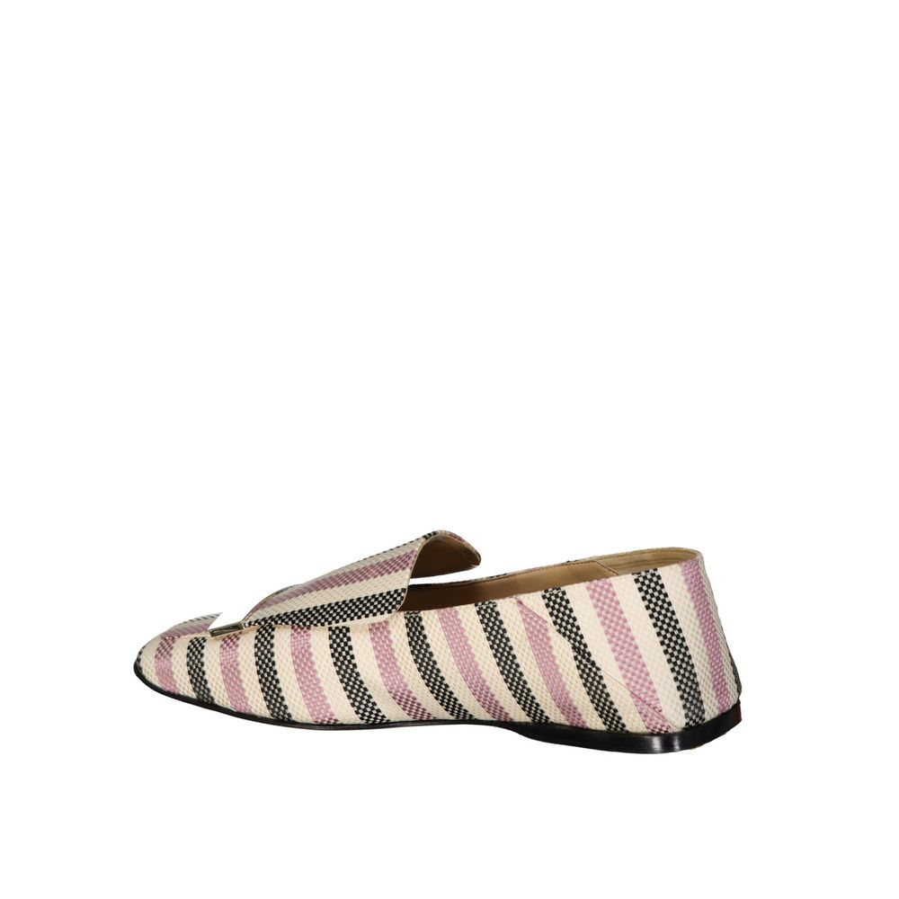 White Fabric Slip-On Loafers - ventzia