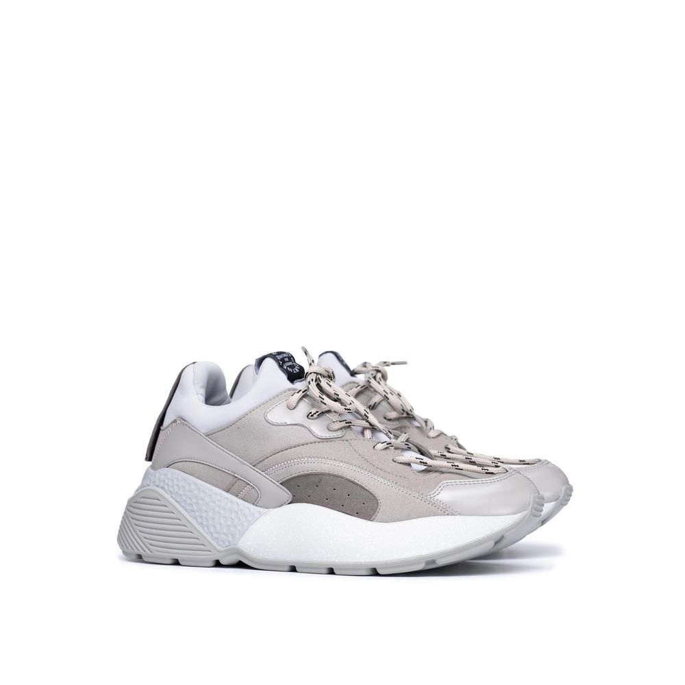 Gray Vegan Leather Chunky Sneakers - ventzia