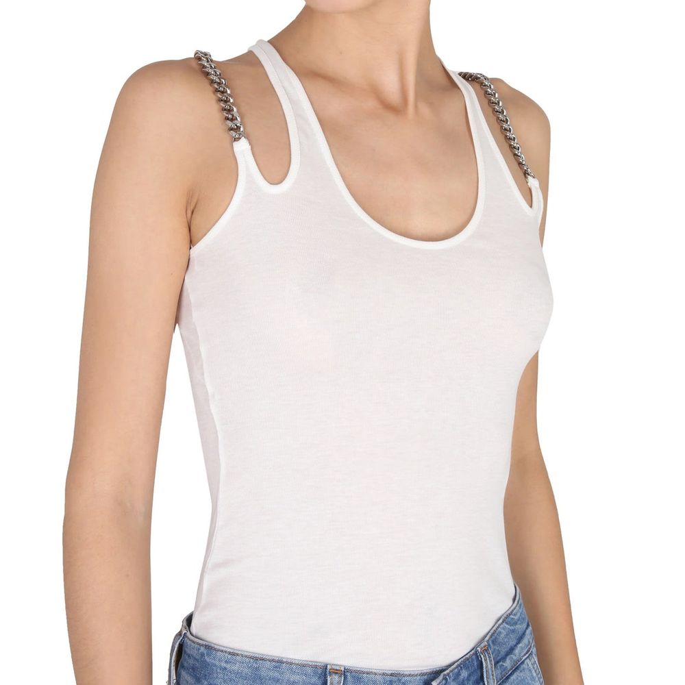 White Cotton Tank Tops - ventzia