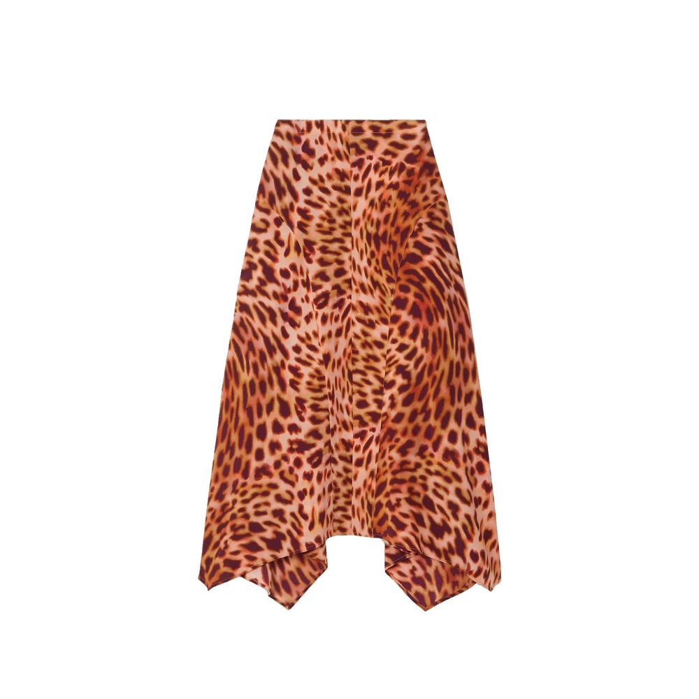 Orange Silk Midi Skirt - ventzia