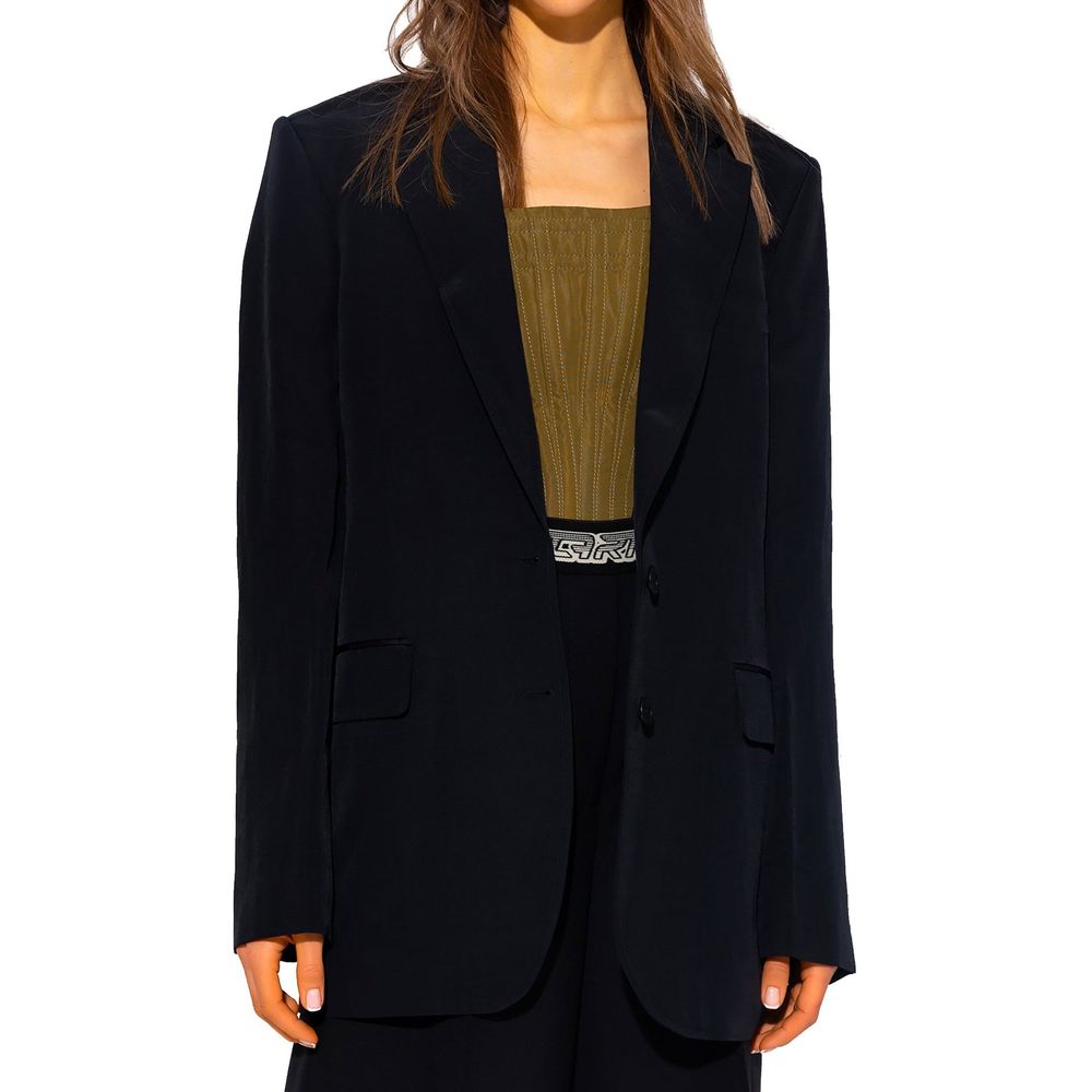 Black Viscose Blazer - ventzia