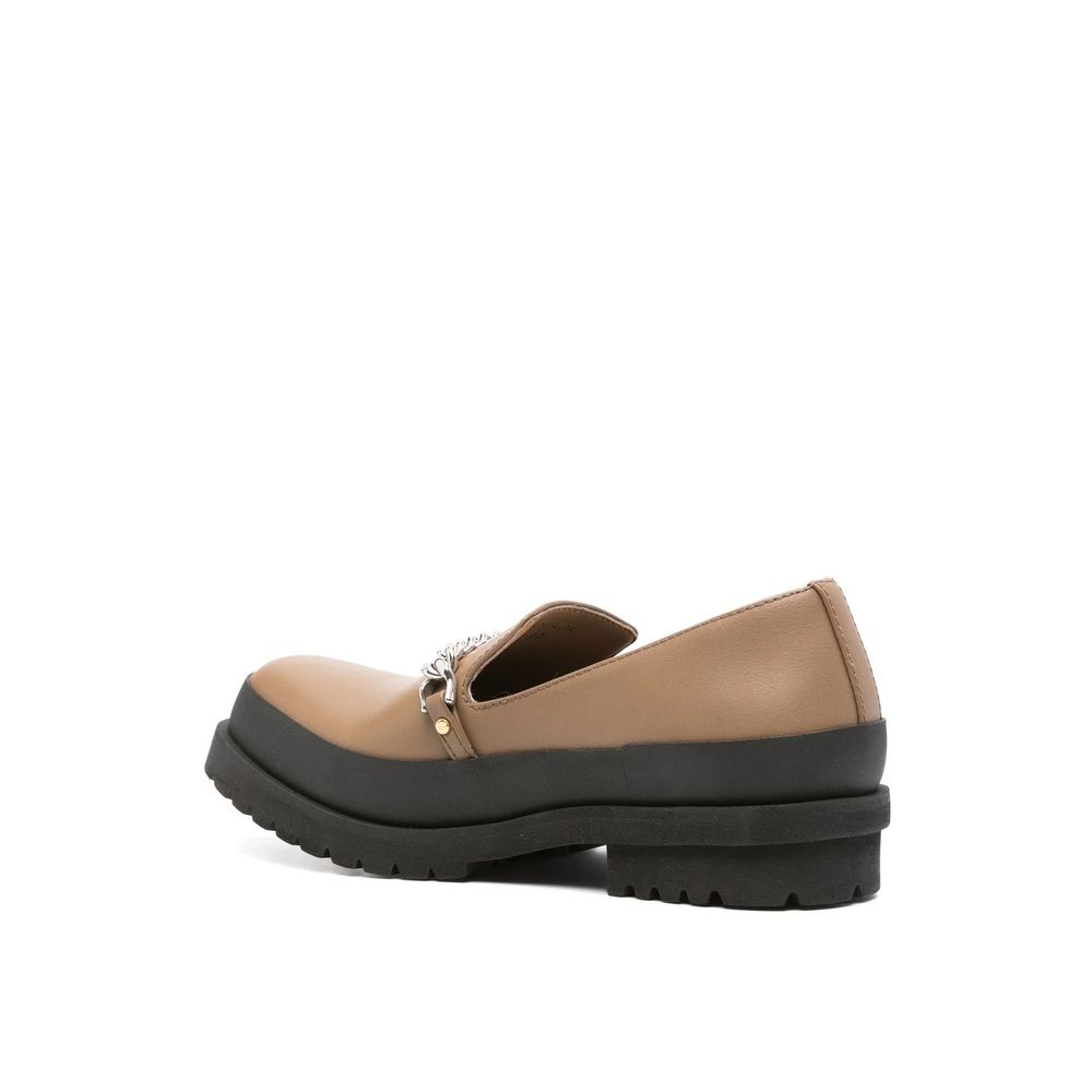 Brown Vegan Leather Slip-On Loafers - ventzia