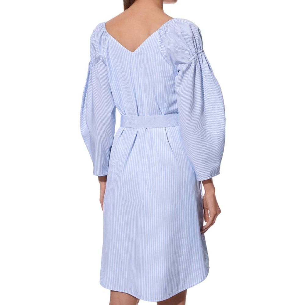 Blue Cotton Casual Dress - ventzia