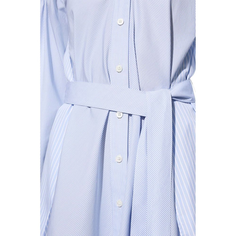 Blue Cotton Casual Dress - ventzia