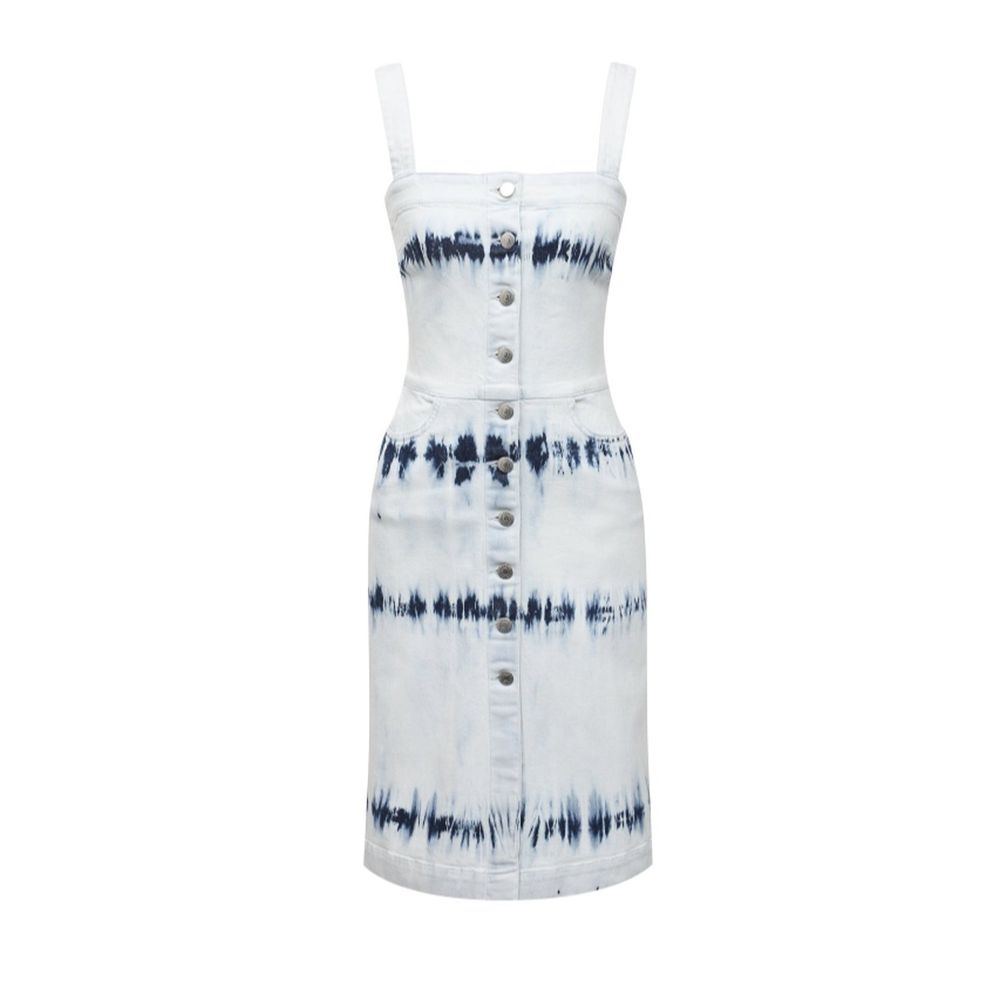 Blue Polyester Casual Dress - ventzia