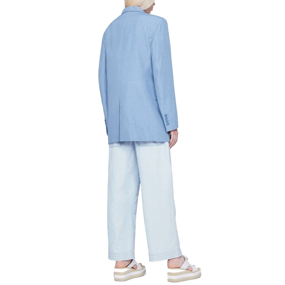 Blue Cotton Casual Pants - ventzia