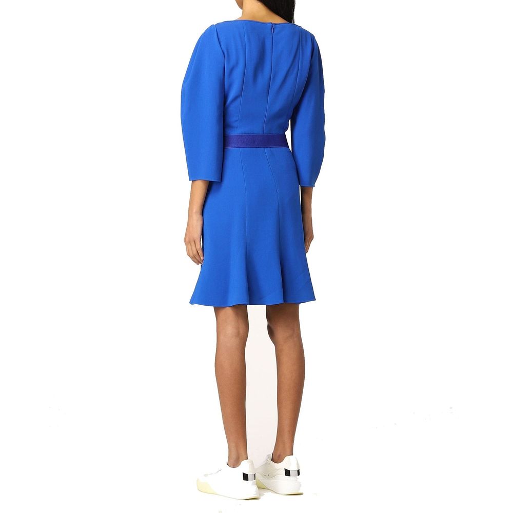 Blue Viscose Casual Dress - ventzia
