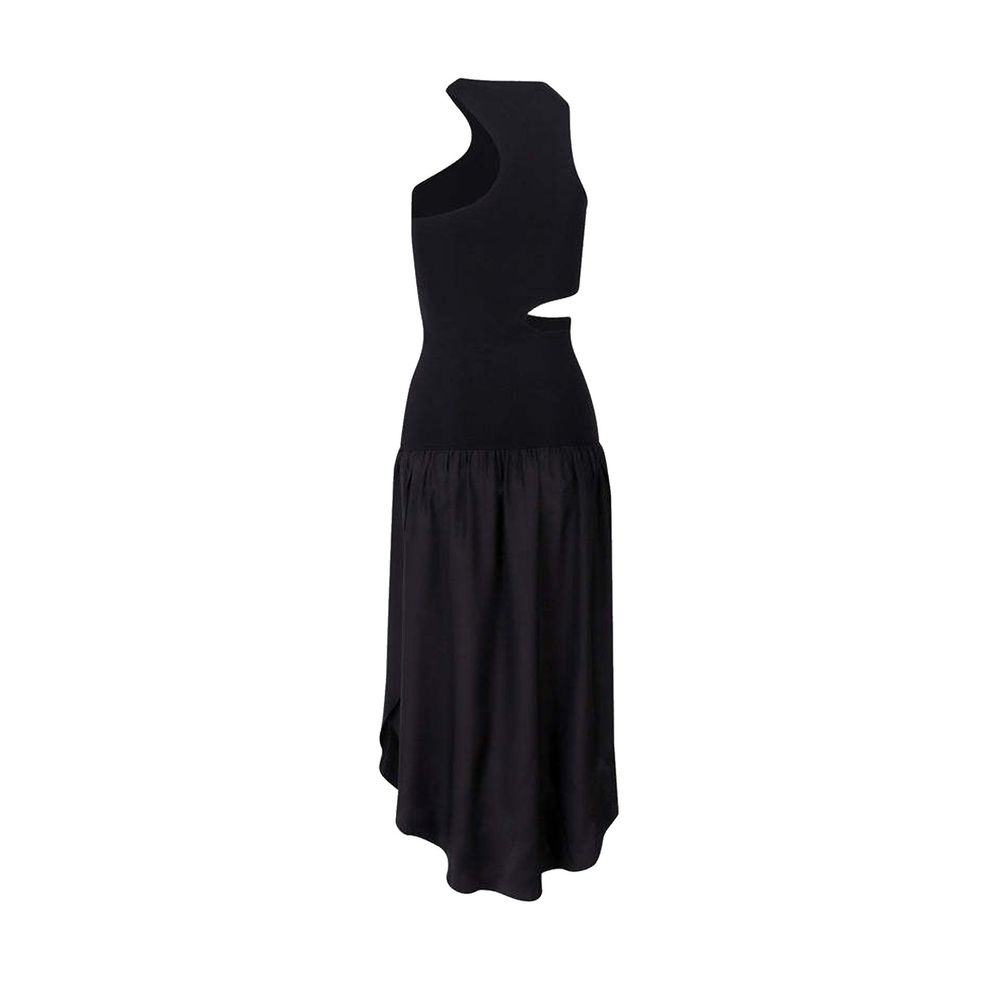 Black Silk Casual Dress - ventzia