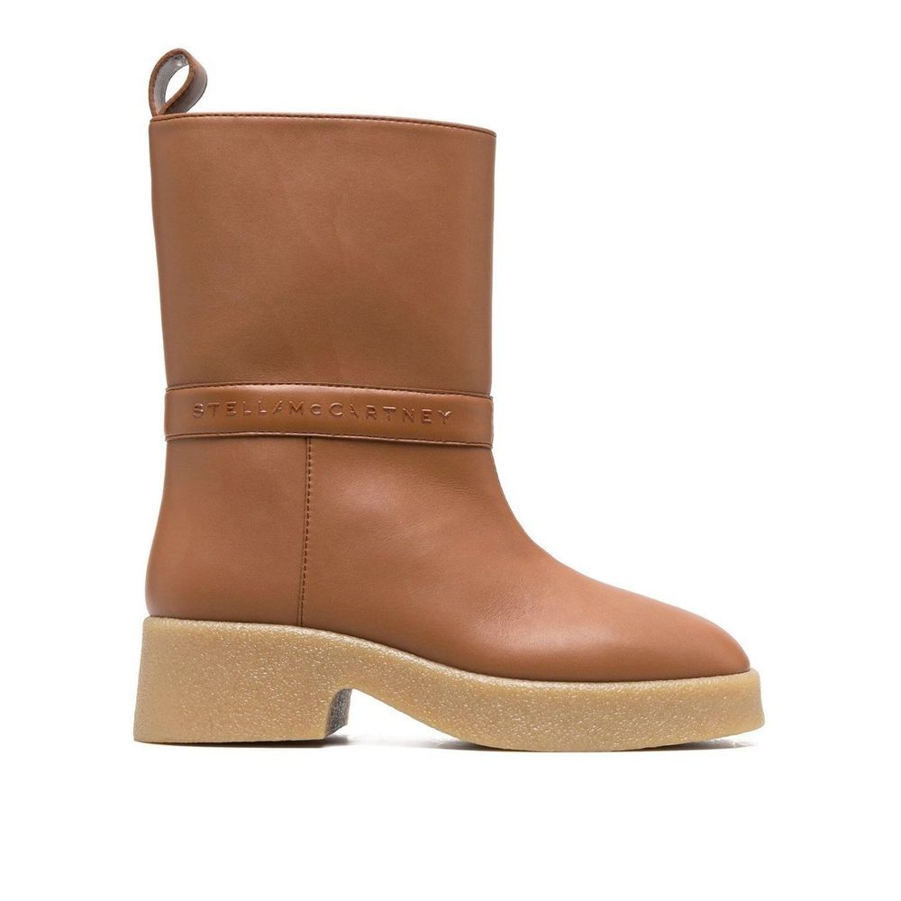 Brown Polyethylene Ankle Boots - ventzia