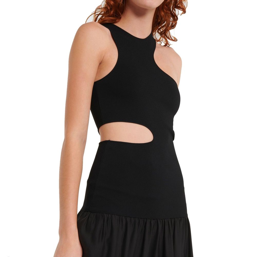Black Silk Casual Dress - ventzia