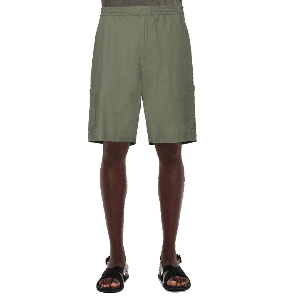 Bicolor Cotton Bermuda Shorts - ventzia