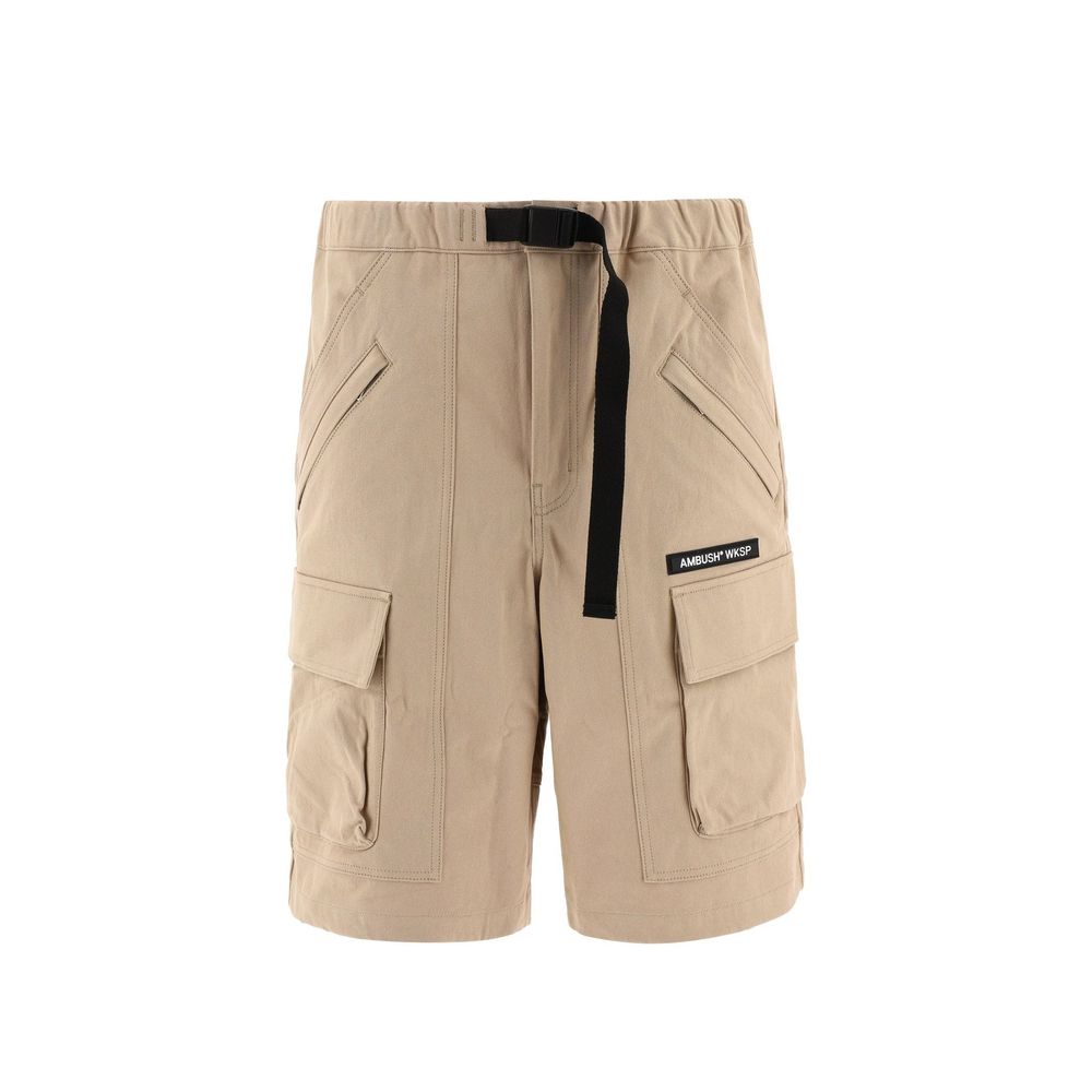 Beige Cotton Bermuda Shorts - ventzia