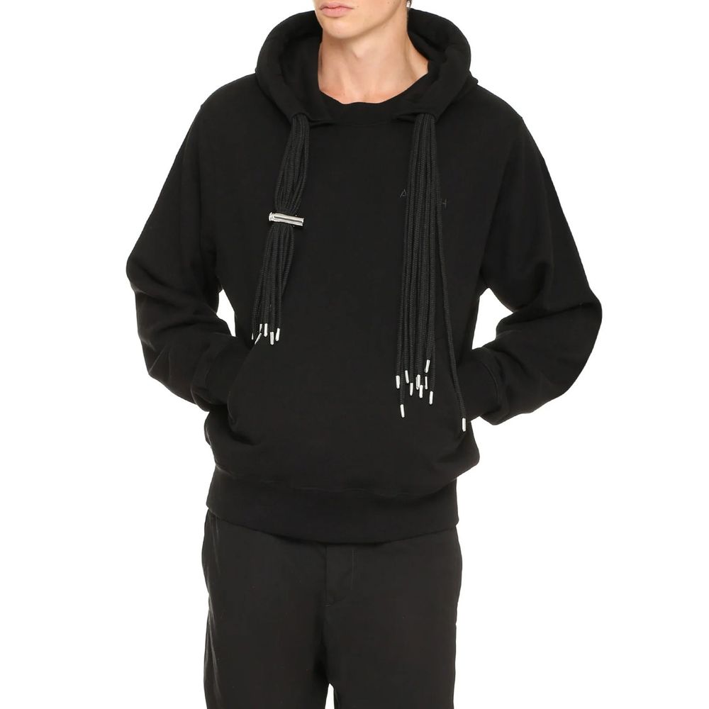 Black Cotton Sweatshirt - ventzia