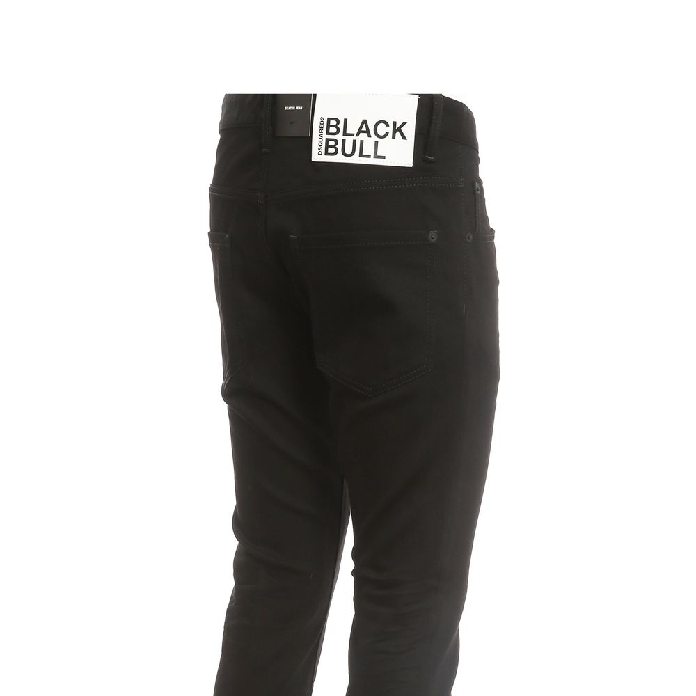 Black Cotton Skinny Jeans - ventzia