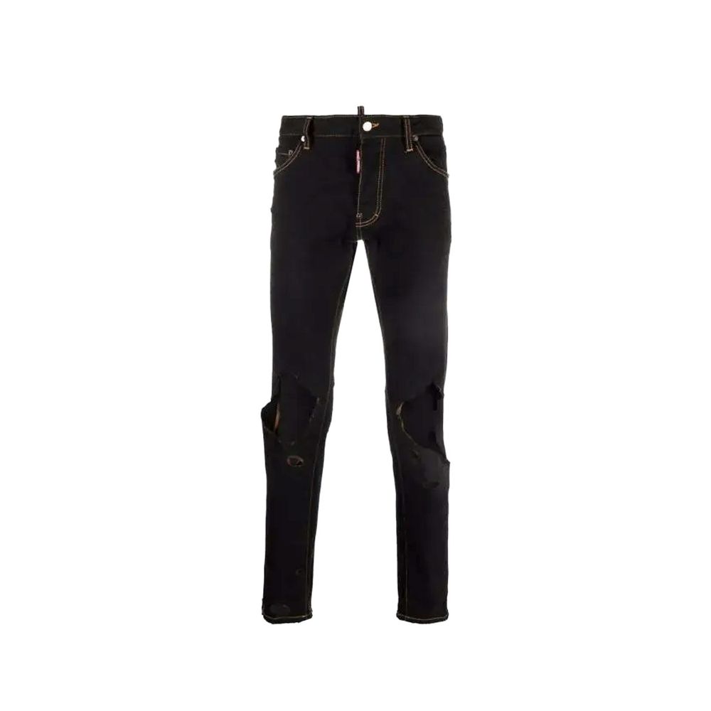 Black Cotton Jeans Denim - ventzia