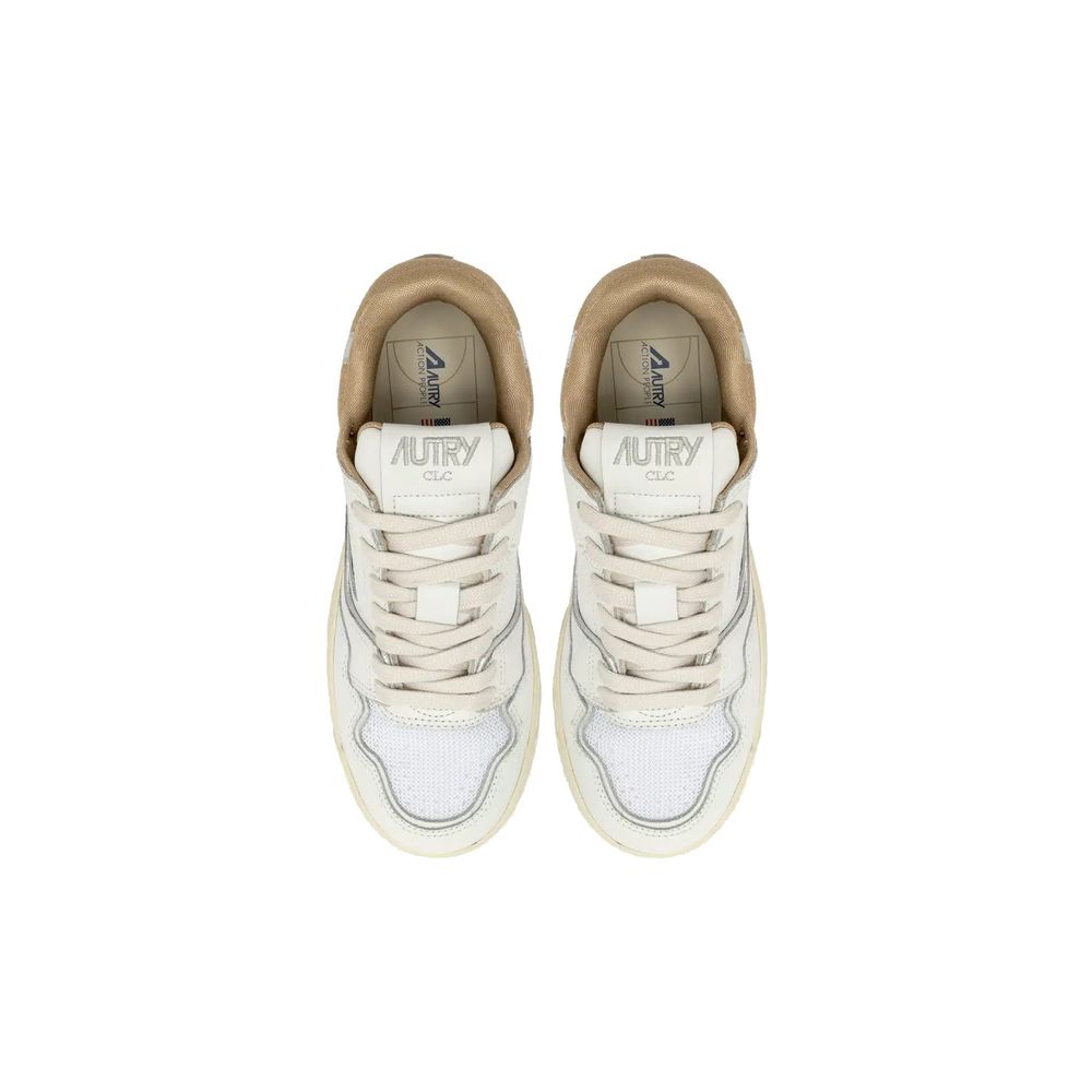 White Leather Low Top Sneakers - ventzia