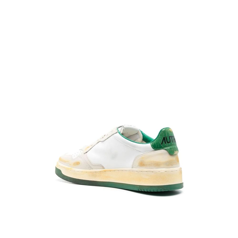 White Leather Low Top Sneakers - ventzia