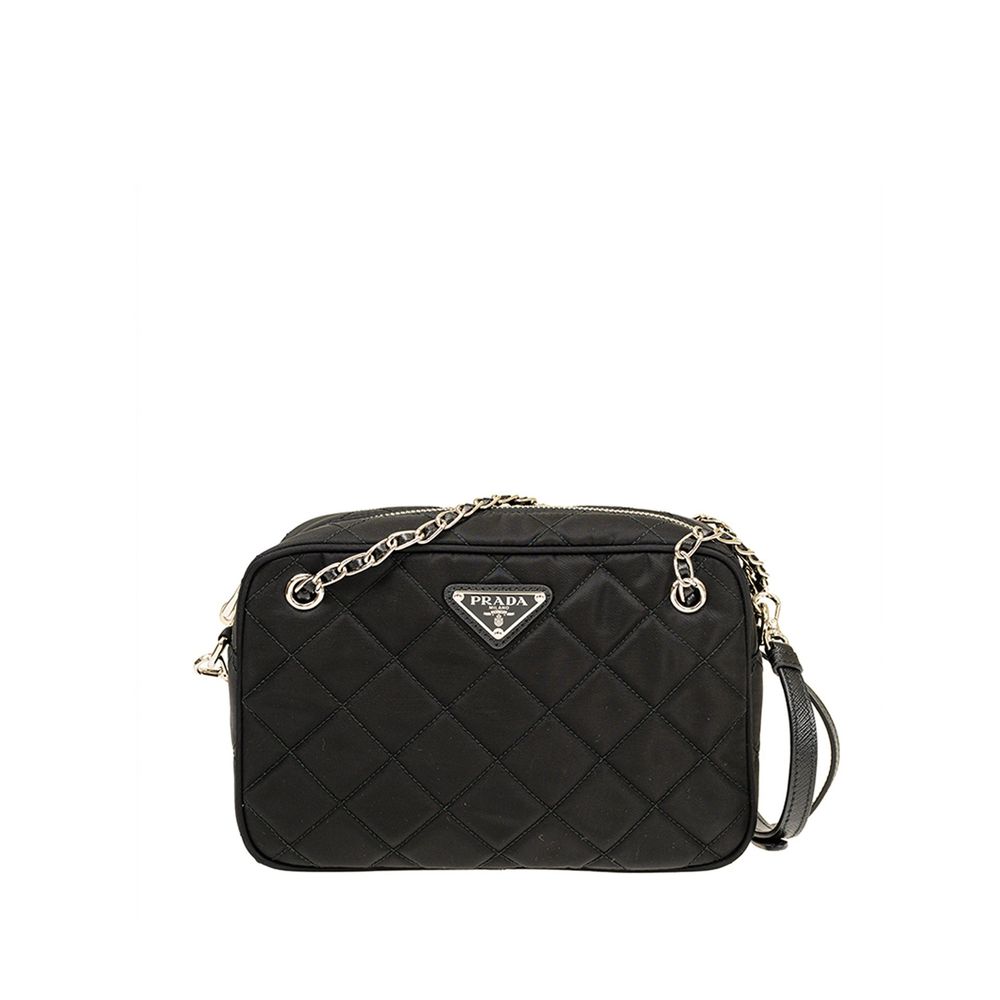 Black Nylon Crossbody Bag - ventzia