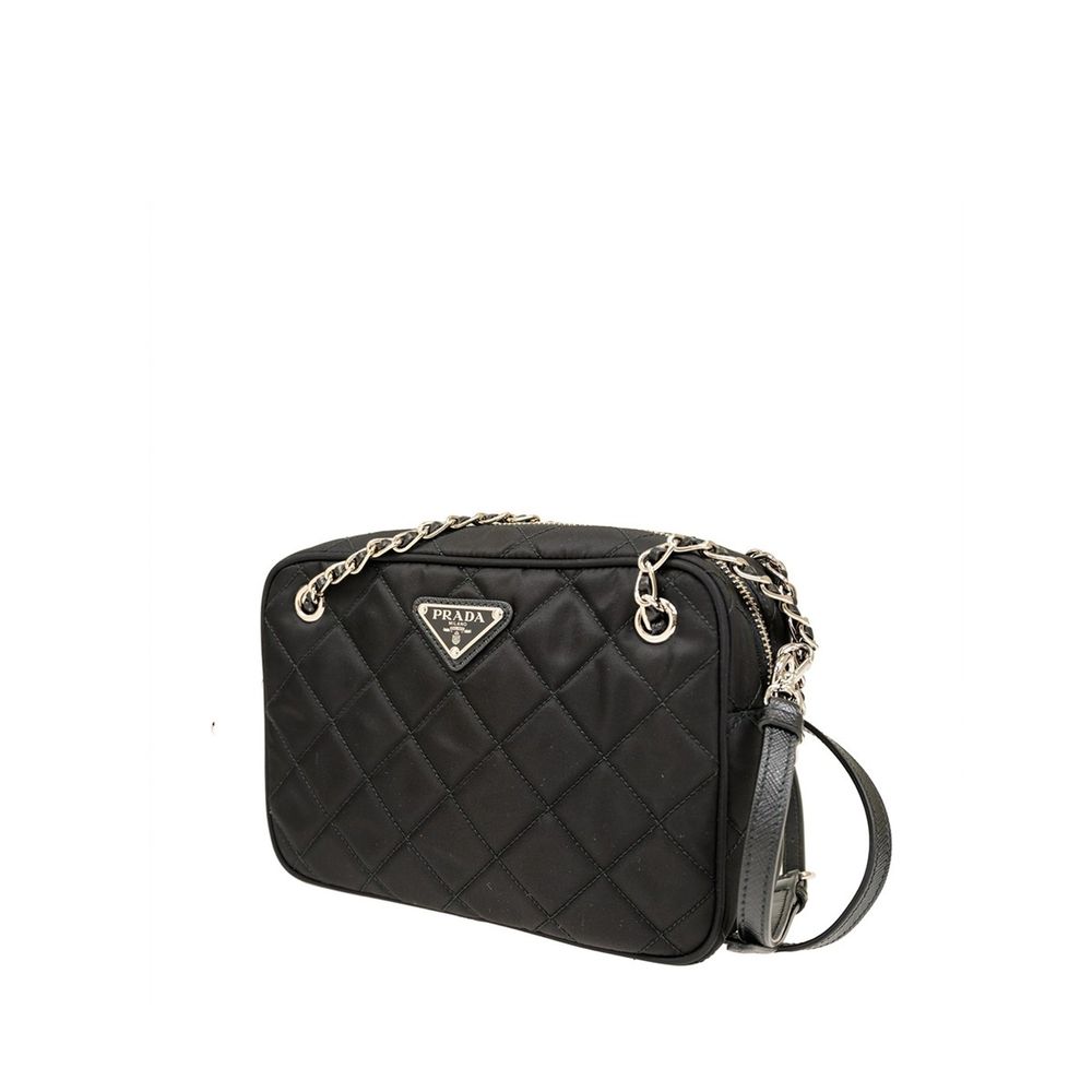 Black Nylon Crossbody Bag - ventzia