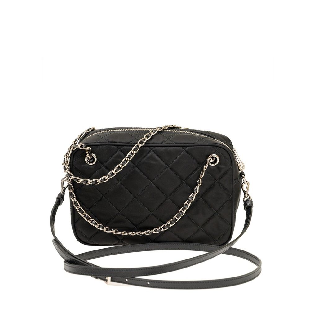 Black Nylon Crossbody Bag - ventzia