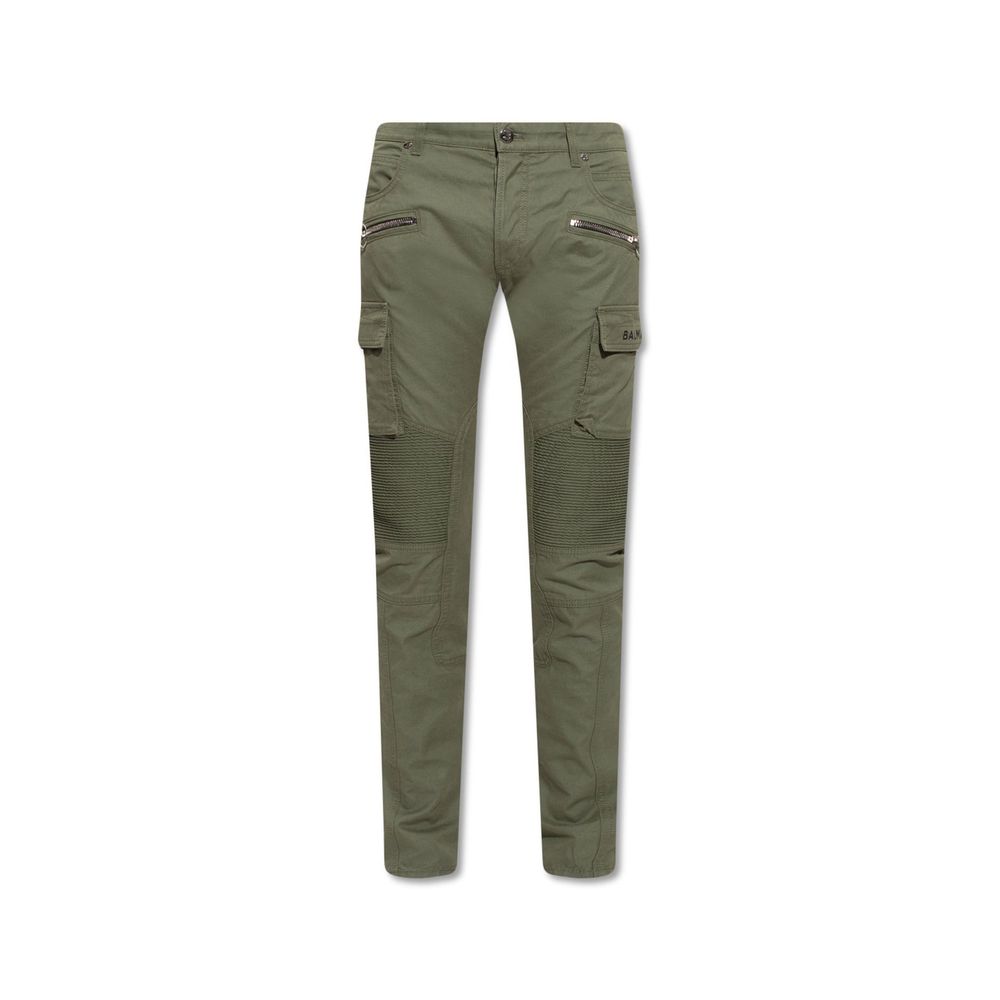 Bicolor Cotton Cargo Pants - ventzia