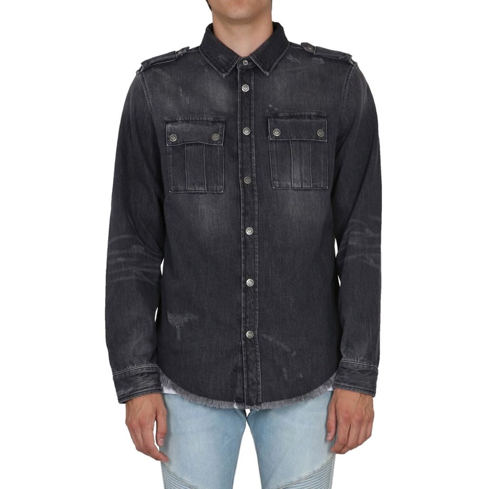 Black Denim Shirt - ventzia