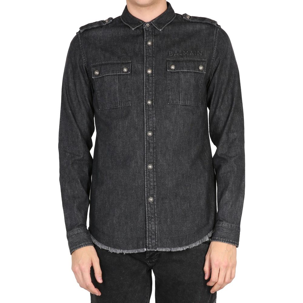 Black Denim Shirt - ventzia