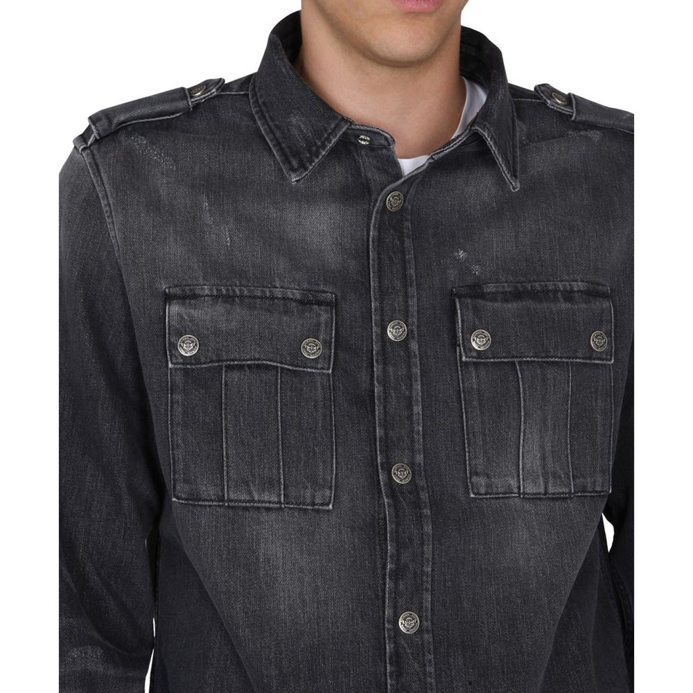 Black Denim Shirt - ventzia