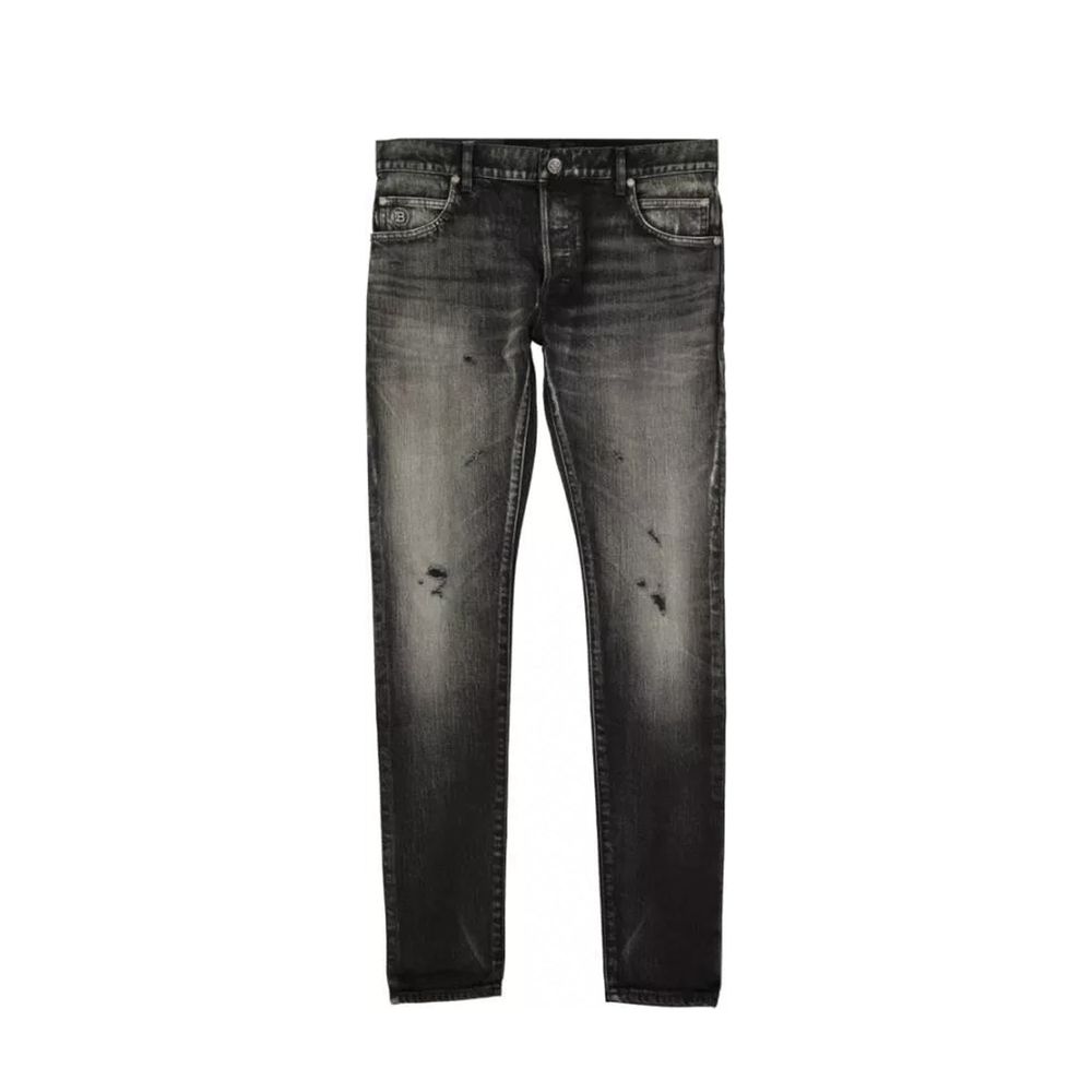 Black Cotton Skinny Jeans - ventzia