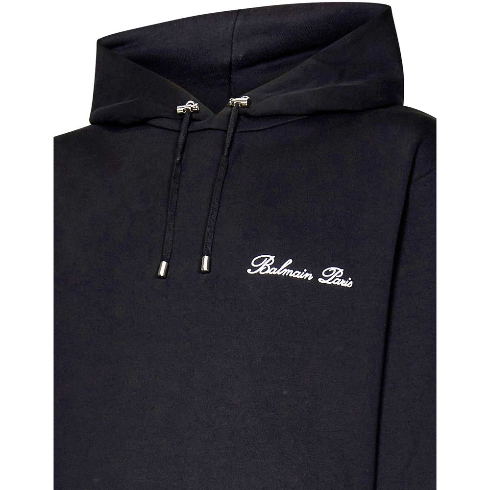 Black Cotton Sweatshirt - ventzia