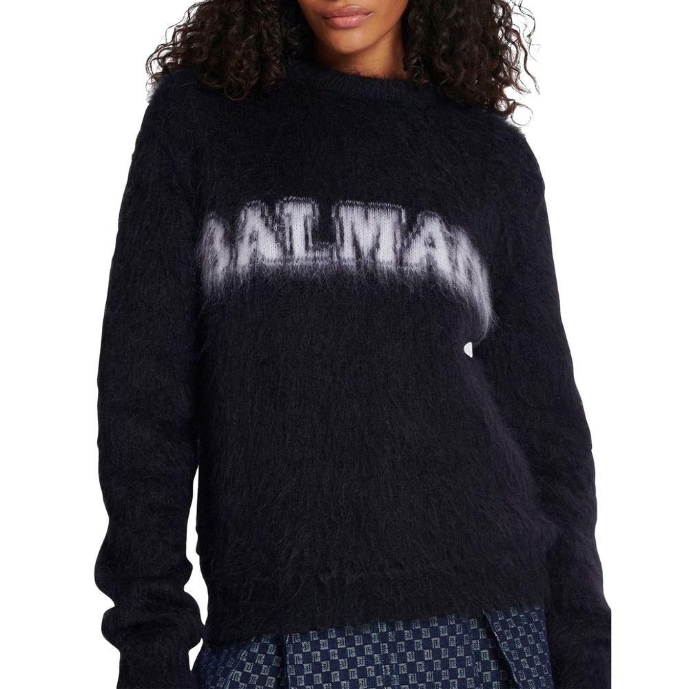Black Mohair Sweatshirt - ventzia