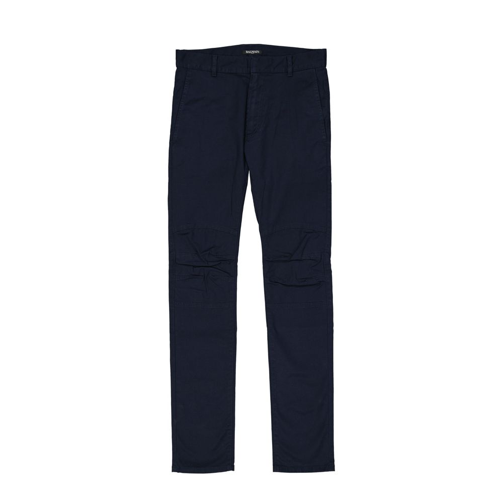 Blue Cotton Casual Pants - ventzia