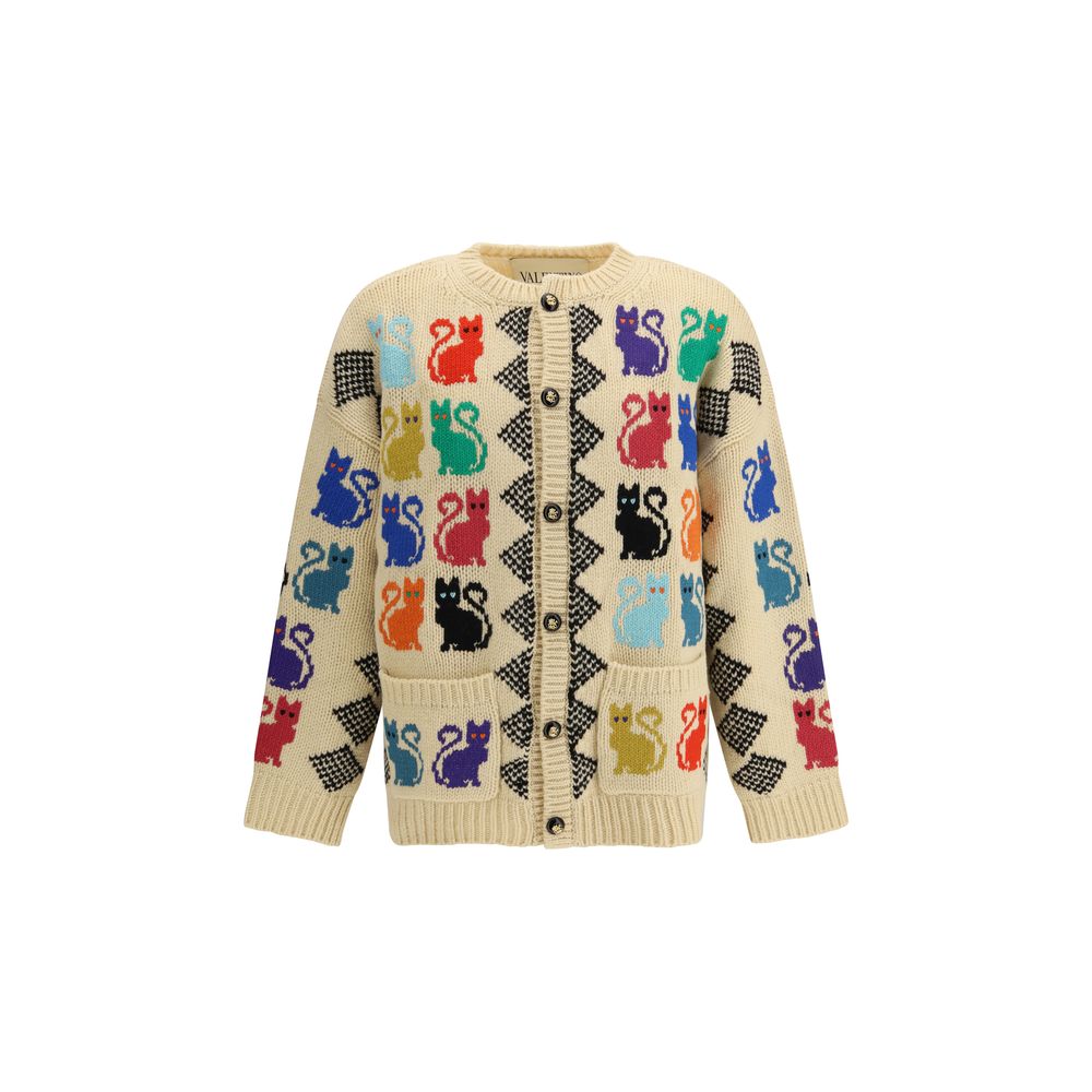 Multicolor Fleece Wool Cardigan - ventzia