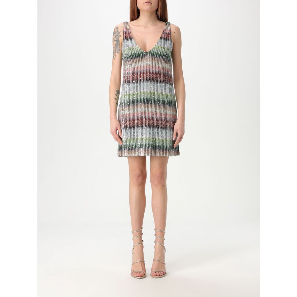 Bicolor Viscose Cocktail Dress - ventzia