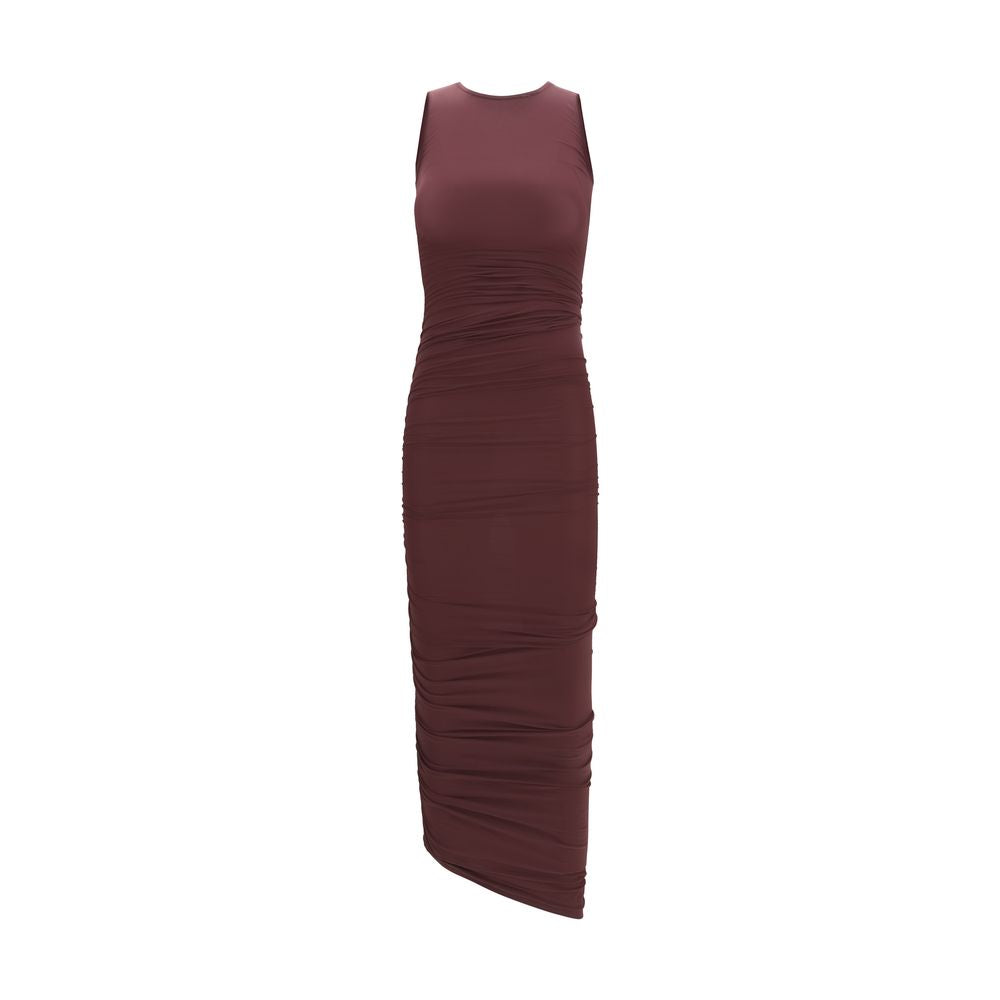 Bordeaux Polyamide Casual Dress - ventzia
