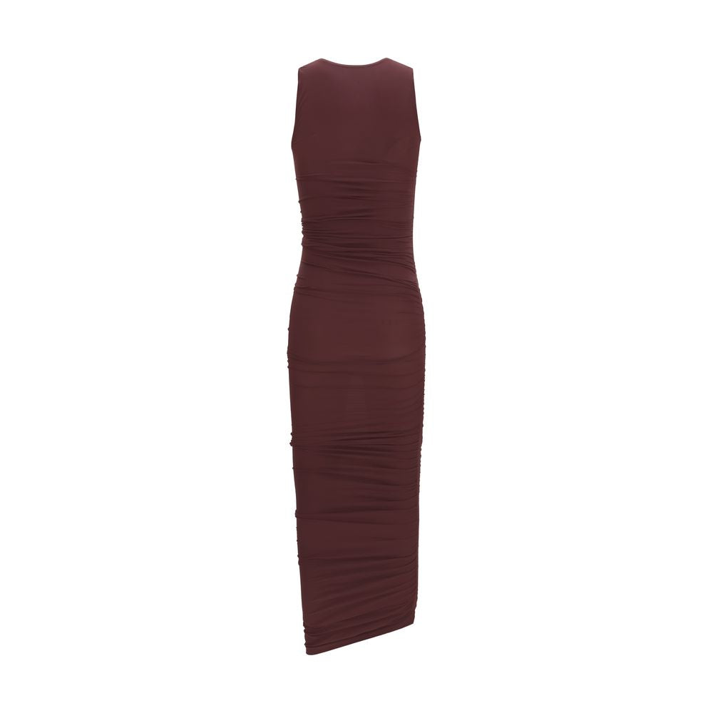 Bordeaux Polyamide Casual Dress - ventzia