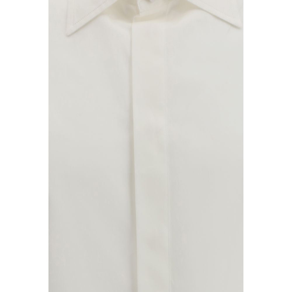 White Cotton Dress Shirt - ventzia