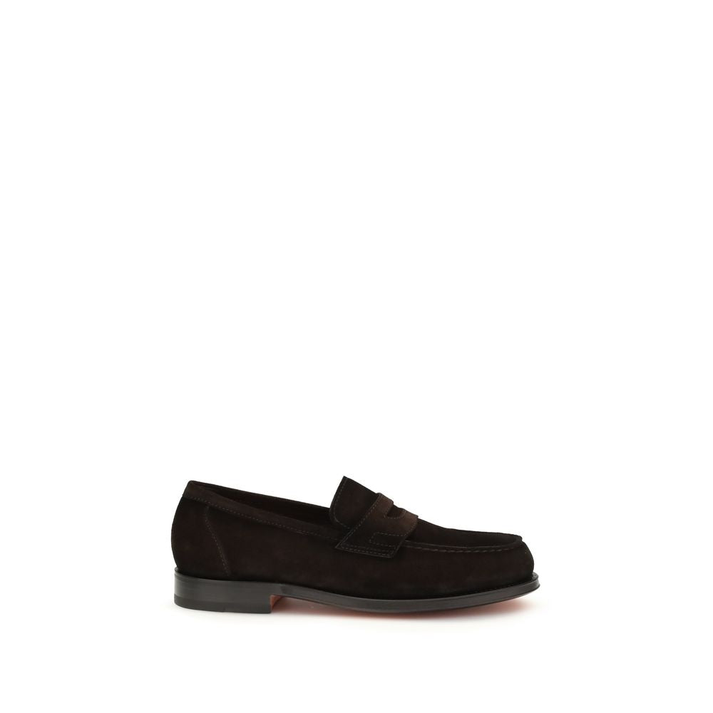 Brown Calf Leather Bos Taurus Slip-On Loafers - ventzia