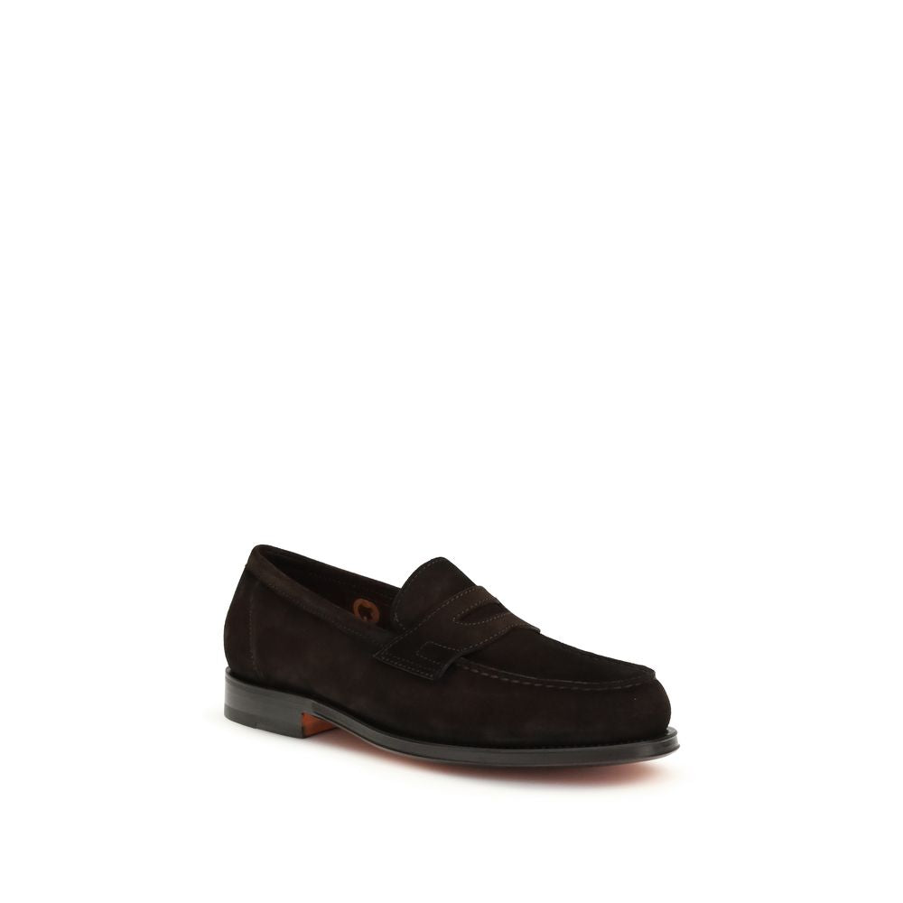 Brown Calf Leather Bos Taurus Slip-On Loafers - ventzia